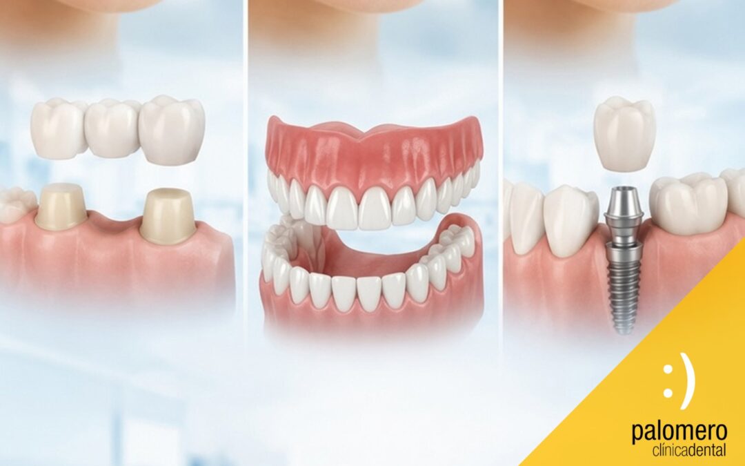 Diferencias entre puente, prótesis e implante dental
